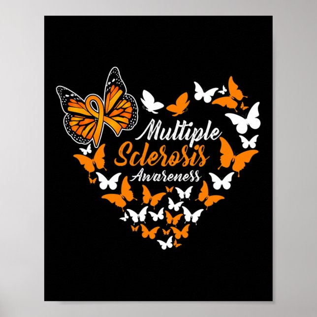 Póster Conciencia sobre la esclerosis Sra. Naranja Ribbon (Frente)