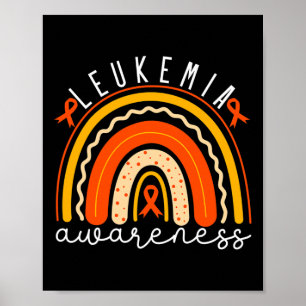 Póster Conciencia sobre la leucemia Arcoiris Naranja de a