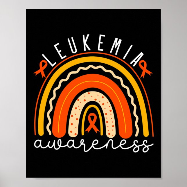 Póster Conciencia sobre la leucemia Arcoiris Naranja de a (Frente)