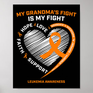 Póster Conciencia sobre la leucemia en la lucha contra lo