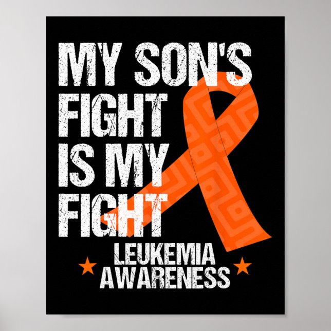 Póster Conciencia sobre la leucemia hijo lucha contra reg (Frente)