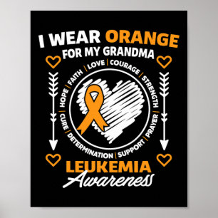 Póster Conciencia sobre la leucemia Que llevo Naranja Par