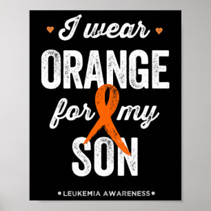 Póster Conciencia sobre la leucemia Uso la cinta Naranja 