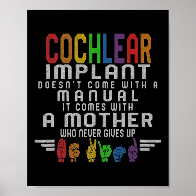 Póster Conciencia sobre la pérdida auditiva madre implant (Frente)