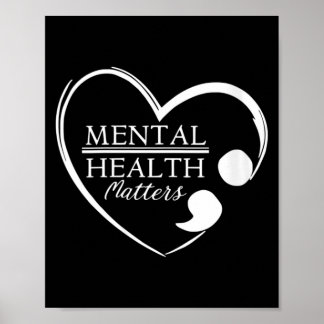 Póster Conciencia sobre la salud mental del corazón con p