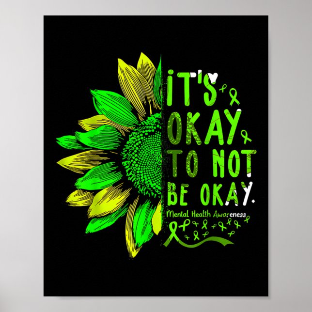 Póster Conciencia sobre la salud mental El girasol está b (Frente)