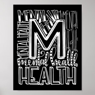 Póster Conciencia sobre la salud mental en tipografía - S