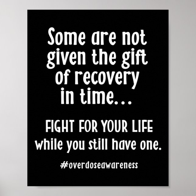 Póster Conciencia sobre la sobredosis Addicción Recuperac (Frente)