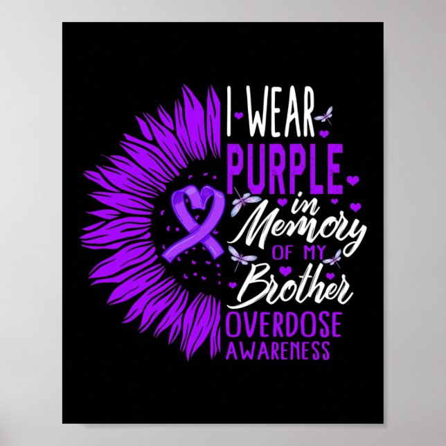 Póster Conciencia sobre la sobredosis de drogas en memori (Frente)