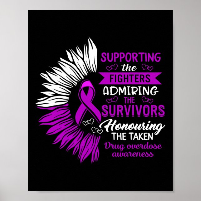 Póster Conciencia sobre la sobredosis de drogas que apoya (Frente)