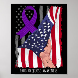 Póster Conciencia sobre la sobredosis de drogas Vintage D