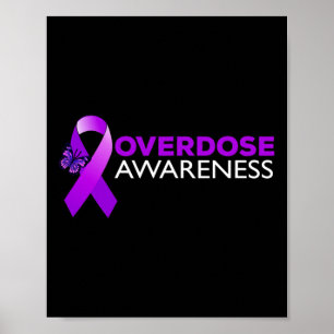 Póster Conciencia sobre la sobredosis Yo uso morado