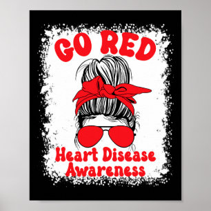 Póster Conciencia Sobre Las Enfermedades Del Corazón Rojo