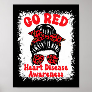 Póster Conciencia Sobre Las Enfermedades Del Corazón Rojo