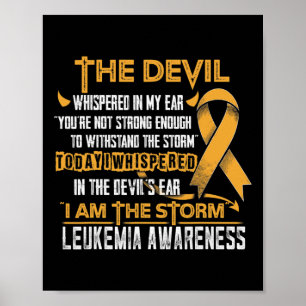 Póster Conciencia sobre leucemia Soy la Tormenta Diablo