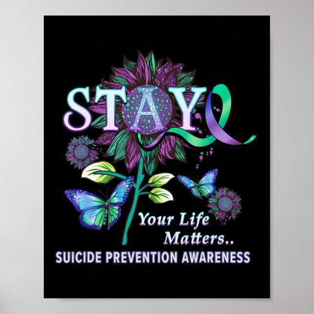 Póster Conciencia sobre prevención del suicidio: mantente (Frente)