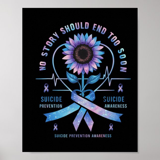 Póster Conciencia sobre prevención del suicidio Ninguna h (Frente)