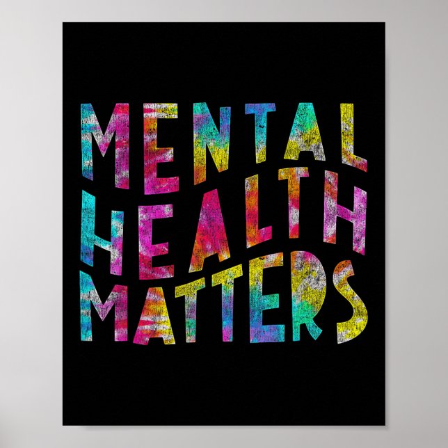 Póster Conciencia sobre Salud Mental S Tie Dye (Frente)