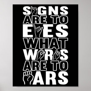 Póster Conciencia Sorda Signo Lenguaje de señas americano