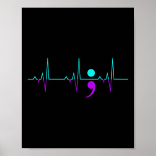 Póster Conciencia suicida Heartbeat Soporte Cinta Feliz G