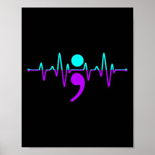 Póster Conciencia suicida Heartbeat Soporte Cinta Feliz G