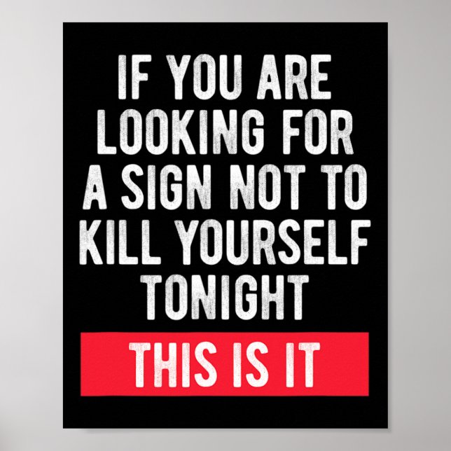 Póster Conciencia suicida Rótulo de prevención del suicid (Frente)