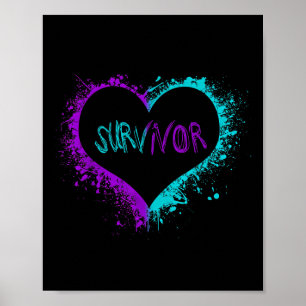 Póster Conciencia suicida Superviviente de camisas sobrev