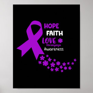 Póster Conciencia Tee Hope Faith Love Fibromialgia Awar