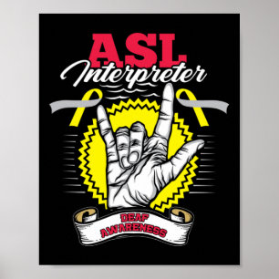 Póster Concienciación Asl Sordera Oír A La Guerrera De La