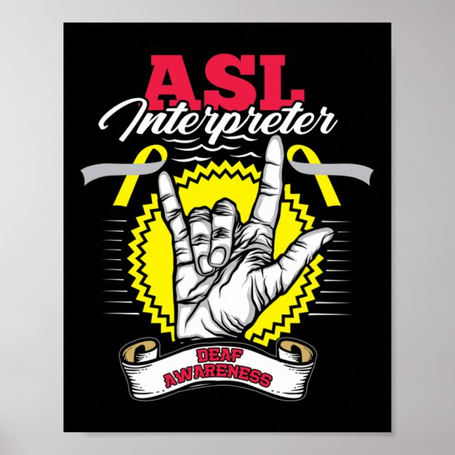 Póster Concienciación Asl Sordera Oír A La Guerrera De La (Frente)