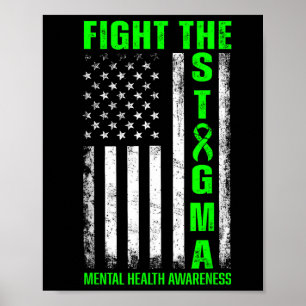 Póster Concienciación En Salud Mental Lucha Contra El Est
