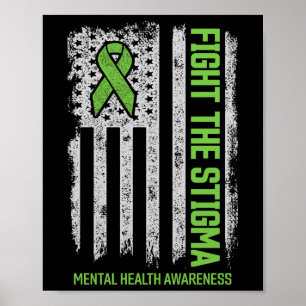 Póster Concienciación En Salud Mental Lucha Contra El Est