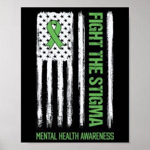 Póster Concienciación En Salud Mental Lucha Contra El Est
