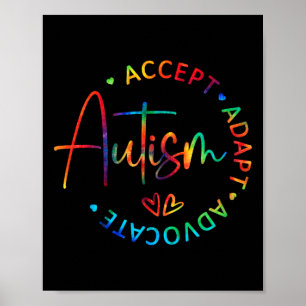 Póster Concienciación sobre autismo aceptar a la defensor
