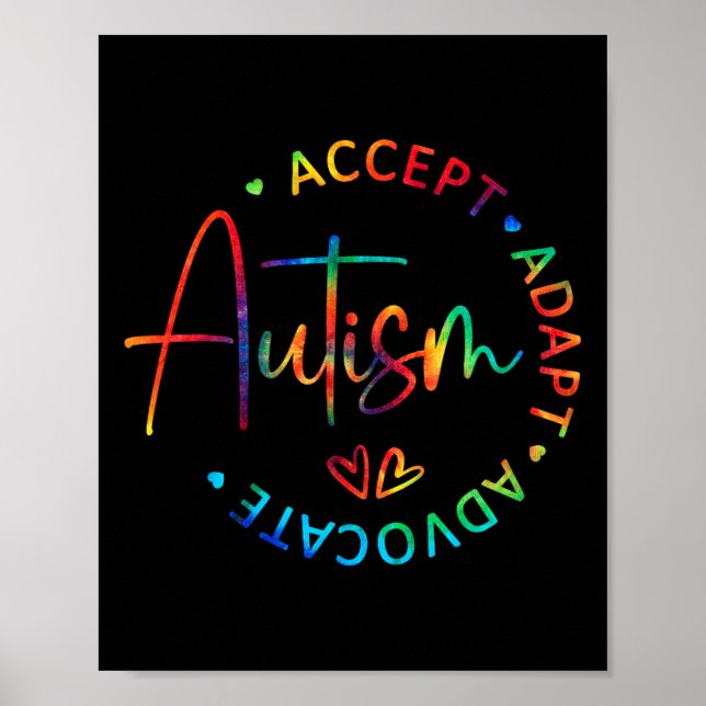 Póster Concienciación sobre autismo aceptar a la defensor (Frente)