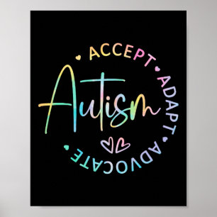 Póster Concienciación sobre autismo aceptar a la defensor