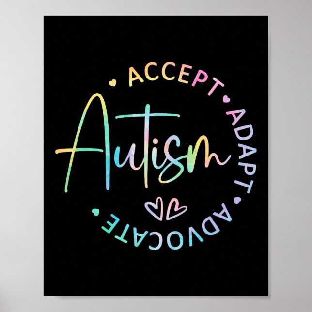 Póster Concienciación sobre autismo aceptar a la defensor (Frente)