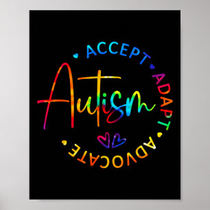 Póster Concienciación sobre autismo aceptar a la defensor