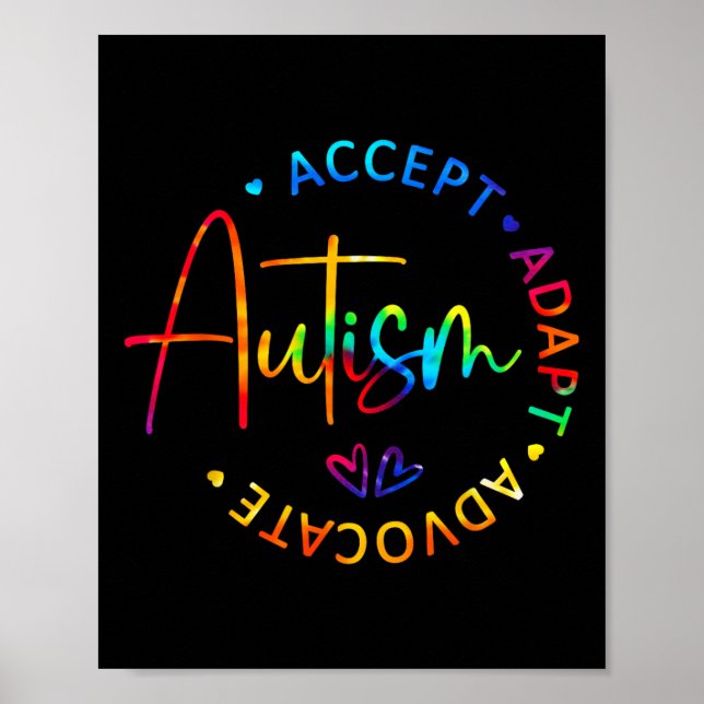 Póster Concienciación sobre autismo aceptar a la defensor (Frente)