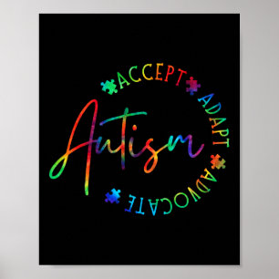 Póster Concienciación sobre autismo aceptar a la defensor
