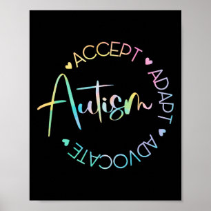 Póster Concienciación sobre autismo aceptar a la defensor