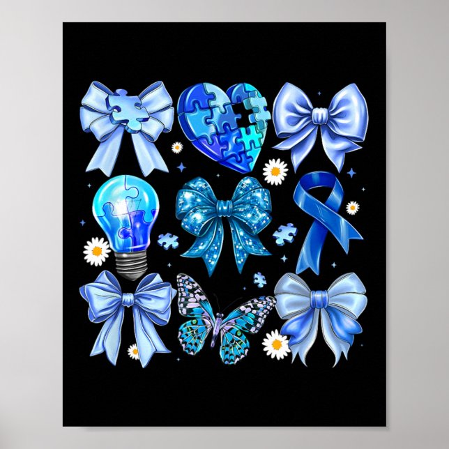 Póster Concienciación sobre autismo aceptar entender el p (Frente)