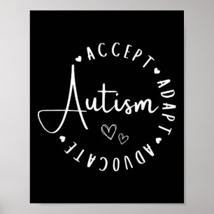Póster Concienciación sobre autismo aceptar la comprensió