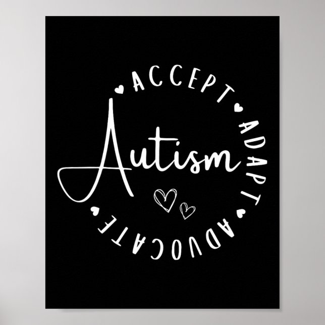 Póster Concienciación sobre autismo aceptar la comprensió (Frente)