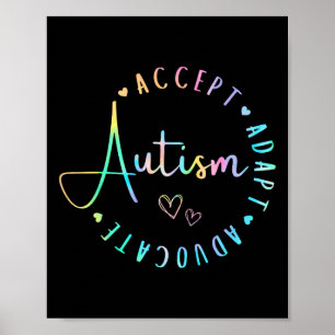 Póster Concienciación sobre autismo aceptar la comprensió