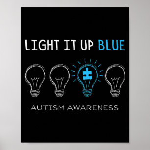 Póster Concienciación sobre autismo enciende la camiseta