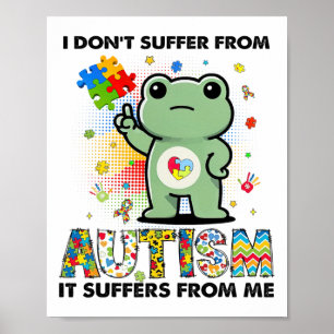 Póster Concienciación sobre autismo Graciosa Frog Meme de