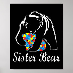 Póster Concienciación sobre autismo Hermana Bear Support