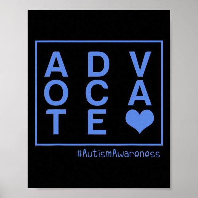 Póster Concienciación sobre autismo masculino defiende di (Frente)