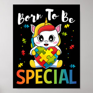 Póster Concienciación sobre autismo nació Chicas especial